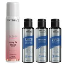 Aneethun Spray de Brilho Blend150ml+Wess Kit Nano Sel. 50ml