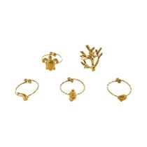 Anéis Ajustáveis De Aço Inoxidável Banhados a Ouro Com Formato De Golfinho, Concha E Tartaruga Para Anéis Ajustáveis De Aço Inoxidável Banhados a Ouro Com Formato De Golfinho, Concha E Tartaruga Para