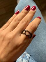 Anéis Anel coração vazado folheado a Ródio Negro e a Ouro Anéis Anel coração vazado folheado a Ródio Negro e a Ouro