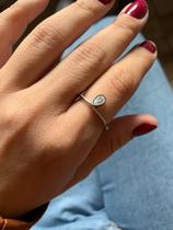 Anéis Anel delicado com ponto de luz modelo gota a prata