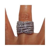 Anéis Cruzados Em Camadas Para Mulheres, Acessórios De Joias De Casamento Brilhantes Com CZ Anéis Cruzados Em Camadas Para Mulheres, Acessórios De Joias De Casamento Brilhantes Com CZ