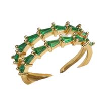 Anéis CZ Verdes Para Mulheres Em Ouro E Prata, Joias Luxuosas E Modernas Para Casamento E Noivado