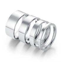 Anéis De Aço Titânio Prateado Para Casais, Largura De 2468mm, Presente De Casamento, Noivado E