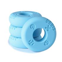 Anéis de ajuste para pegada de taco de beisebol, pacote com 4, silicone macio azul