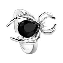Anéis de Aranha Góticos Pretos - Joias Vintage para Festa de Halloween