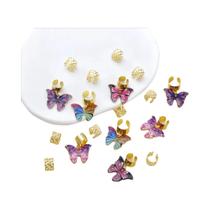 Anéis De Cabelo Com Pingente De Borboleta Em Estilo Boêmio, 18 Peças, Acessórios Para Tranças Anéis De Cabelo Com Pingente De Borboleta Em Estilo Boêmio, 18 Peças, Acessórios Para Tranças