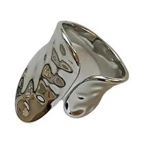 Anéis De Casal Dourados Retro Punk Com Geometria Irregular, Presente De Aniversário