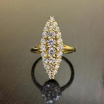 Anéis De Casamento Em Forma De Marquise De Ouro Para Mulheres, Joias De Luxo Da Moda, Faixa De