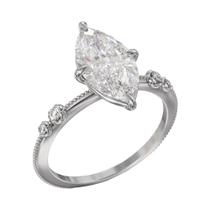 Anéis de Casamento Luxuosos com Cristais Marquise CZ - Prata e Ouro