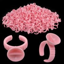 Anéis de cola para cílios Beauty Junko 300 unidades de extensão de cílios rosa Anéis de cola para cílios Beauty Junko 300 unidades de extensão de cílios rosa