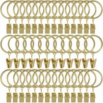 Anéis de cortina com clipes AMZSEVEN, pacote com 40 unidades, metal dourado