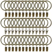 Anéis de cortina com clipes, ganchos, metal de 3,81 cm, aço inoxidável