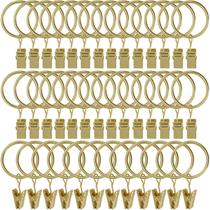 Anéis de cortina com clipes LLPJS, pacote com 40, metal dourado, 3,2 cm