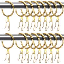 Anéis de cortina e ganchos Hotop 60 peças (dourados)