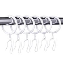 Anéis de cortina Hotop Metal Drapery 30 peças com ganchos brancos