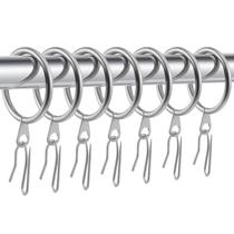 Anéis de cortina Hotop Metal Drapery 30 unidades com ganchos prateados