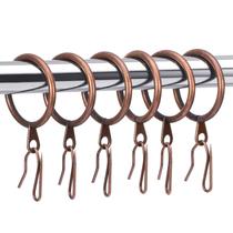 Anéis de cortina Hotop Metal Drapery, 30 unidades com ganchos vermelhos