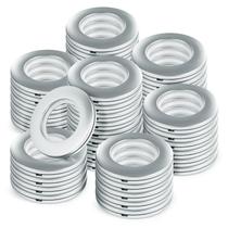 Anéis de cortina WCIC 48PCS, prata, 40 mm, plástico ABS, ilhós Anéis de cortina WCIC 48PCS, prata, 40 mm, plástico ABS, ilhós