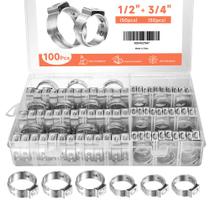 Anéis de Crimpagem PEX WYSIWYKA 100 Peças 1/2" e 3/4" em Aço Inoxidável Anéis de Crimpagem PEX WYSIWYKA 100 Peças 1/2" e 3/4" em Aço Inoxidável