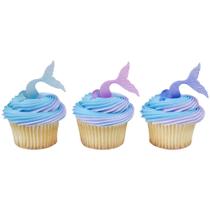 Anéis de cupcake DecoPac Mermaid Tail Wrap, pacote com 24, multicoloridos