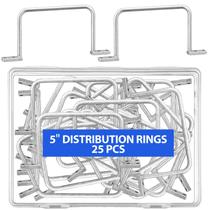 Anéis de distribuição Yaocom Aluminium D Ring 12,7 cm, prata, 25 unidades