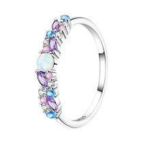 Anéis De Flor Em Prata 925 Com CZ Para Mulheres, Joias Luxuosas Coloridas, Presente De Noivado E