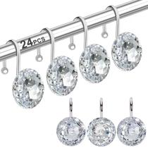 Anéis de ganchos para cortinas de chuveiro Yapicoco Stainless Steel x24 Anéis de ganchos para cortinas de chuveiro Yapicoco Stainless Steel x24