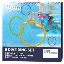 Anéis de mergulho Aqua Classic AQT4953 para crianças, pacote com 6, vermelhos Anéis de mergulho Aqua Classic AQT4953 para crianças, pacote com 6, vermelhos