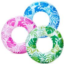 Anéis de natação Pool Floats JOYIN Tropical Leaves para crianças x3 Anéis de natação Pool Floats JOYIN Tropical Leaves para crianças x3