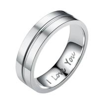 Anéis De Noivado Em Aço Inoxidável Com Cristal Para Casais, Presente De Joias De Casamento I LOVE