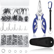 Anéis de Pesca e Garateios Skylety - Kit com 200 Anéis e 100 Garateios