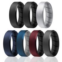 Anéis de silicone ROQ Anel de casamento de borracha respirável para homens