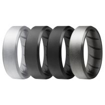 Anéis de silicone ROQ, pacote com 4 bordas chanfradas para homens, tamanho 12 Anéis de silicone ROQ, pacote com 4 bordas chanfradas para homens, tamanho 12