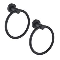 Anéis de toalha MARMOLUX ACC Matte Black (pacote com 2) em aço inoxidável Anéis de toalha MARMOLUX ACC Matte Black (pacote com 2) em aço inoxidável