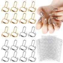 Anéis de unhas Wudu ASTONFOG, 20 unidades com 120 abas adesivas para unhas Anéis de unhas Wudu ASTONFOG, 20 unidades com 120 abas adesivas para unhas