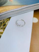 Anéis delicados Anel semi joia infinito banho ouro 18 kl e prata 925