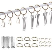 Anéis e ganchos de cortina Sweet 120 unidades de bronze de 30 mm de metal