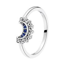 Anéis Empilháveis De Cristal Em Prata Esterlina 925 Com Design De Sol E Lua Para Noivado E