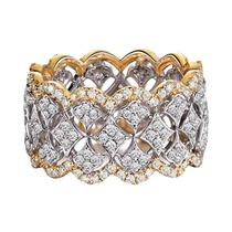 Anéis Femininos Hip Hop Rock Bicolor Com Zircônia Cúbica Brilhante Design De Folha Oca Joias Para Anéis Femininos Hip Hop Rock Bicolor Com Zircônia Cúbica Brilhante Design De Folha Oca Joias Para