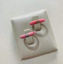 Anéis folheado a Ouro e Prata esmaltado Rosa cravejado