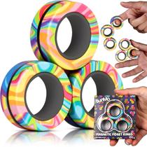 Anéis magnéticos Fidget BUNMO para adultos e crianças multicoloridos