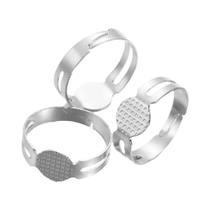 Anéis Metálicos Ajustáveis Em Branco 7-10mm 20-40 Peças Suprimentos Para Fazer Joias Artesanais DIY