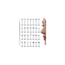 Anéis nasais, pregos, brincos de costas planas, aço cirúrgico 16G-6 Anéis nasais, pregos, brincos de costas planas, aço cirúrgico 16G-6