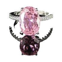 Anéis Ovais Rosa Prata Rosé Para Mulheres, Casamento, Noivado, Joias Personalizadas Exclusivas,