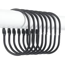 Anéis para cortinas de chuveiro Goowin Oval Snap Metal Black (12 unidades) Anéis para cortinas de chuveiro Goowin Oval Snap Metal Black (12 unidades)