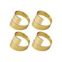 Anéis para guardanapo roma dourado 04 peças
