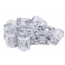 Anéis para Trança Regulável Box Braids e Dreads Prata c/10