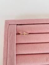 Anéis semi joia prata 925 e ouro 18k modelo Cruz regulável