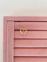 Anéis semi joia prata 925 e ouro18k modelo coração vazado