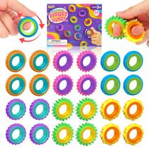 Anéis sensoriais Fidget Toys KLT para crianças, pacote com 24 anéis de dedo
